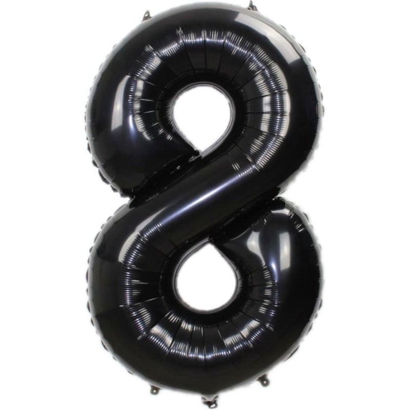 Folie Cijferballon 8 Zwart 70 cm