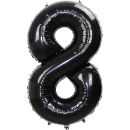 Folie Cijferballon 8 Zwart 70 cm