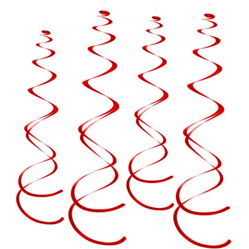 Swirl Hangdecoratie Rood – 6 Stuks – 55 cm