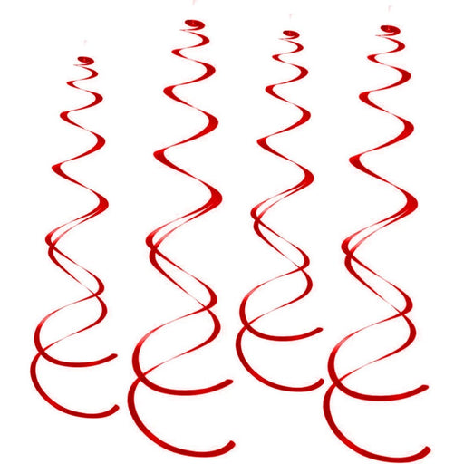 Swirl Hangdecoratie Rood – 6 Stuks – 55 cm