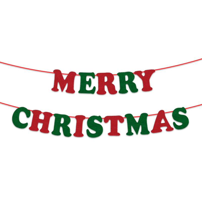 Letterslinger Merry Christmas Groen/Rood – 200 cm