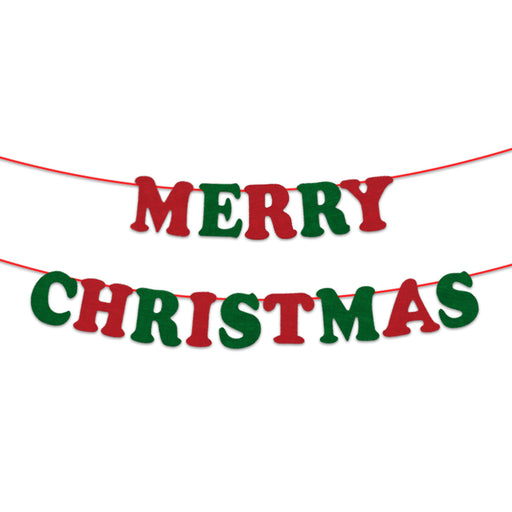 Letterslinger Merry Christmas Groen/Rood – 200 cm