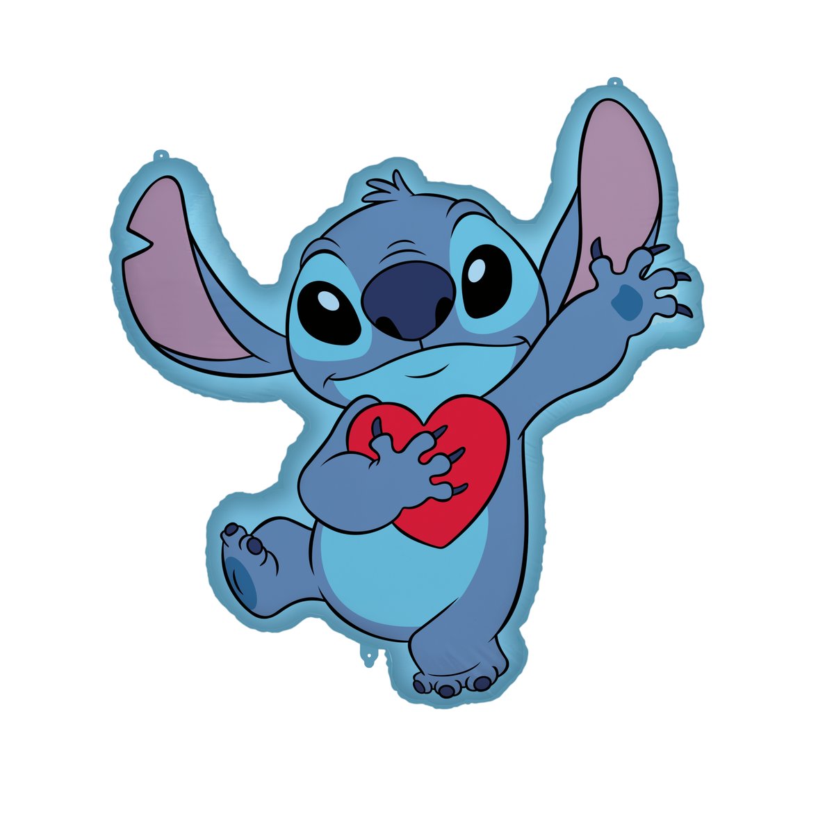 Stitch Folieballon met Hartje