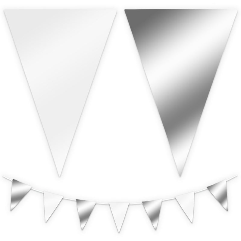 Folie Vlaggenlijn Wit/Zilver – 10 m