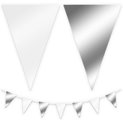 Folie Vlaggenlijn Wit/Zilver – 10 m