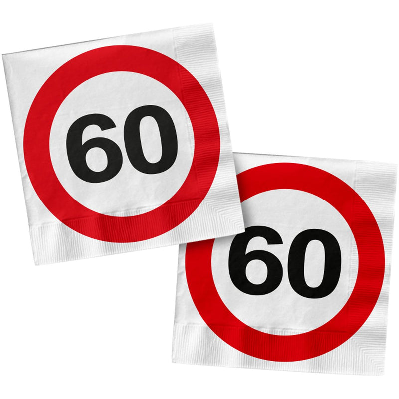 Servetten Verkeersbord 60 Jaar