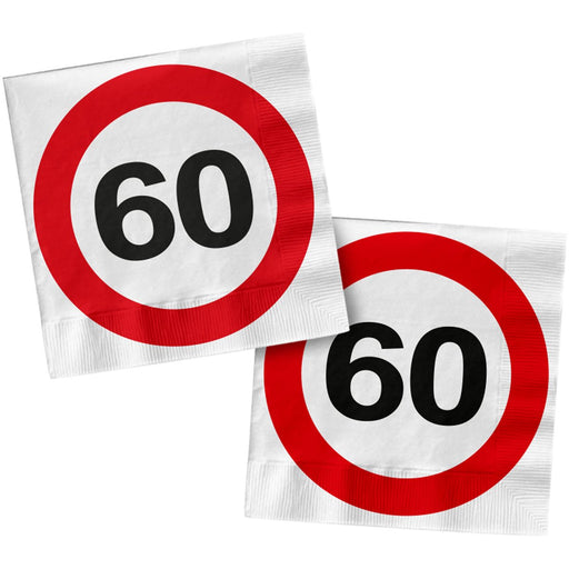 Servetten Verkeersbord 60 Jaar