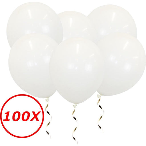 100 wit latex ballonnen van 34 cm