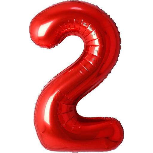Folie Cijferballon 2 Rood – 70 cm