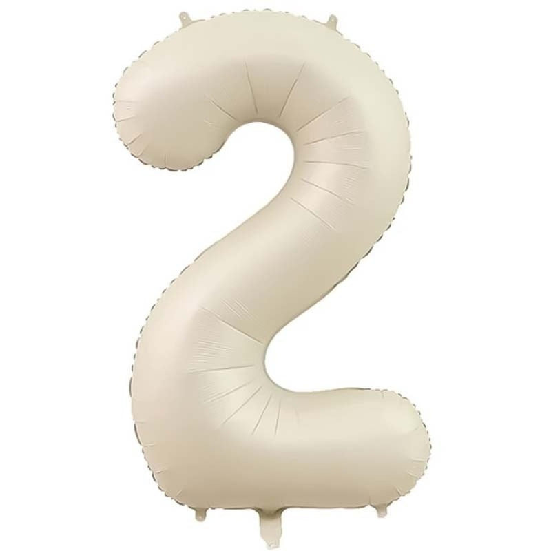 Folie Cijferballon 2 Nude Wit – 86 cm