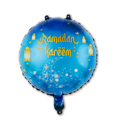 Folieballon Ramadan Kareem lichtblauw/goud – 45 cm