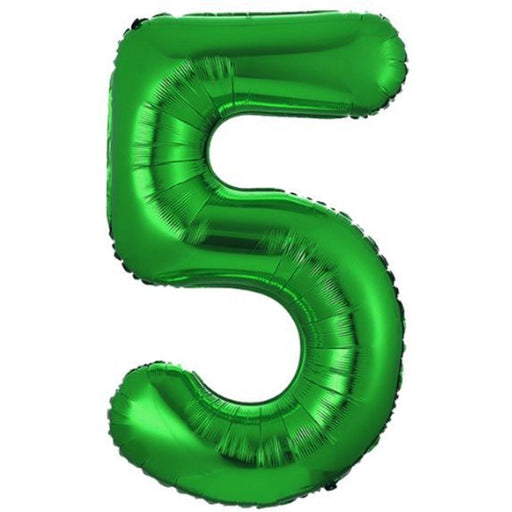 Folie Cijferballon 5 Groen – 36 cm