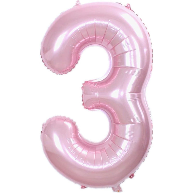 Folie Cijferballon 3 Roze 70 cm