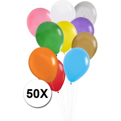 Kleurenmix van 50 latex ballonnen
