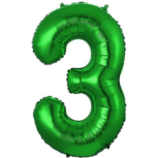 Folie Cijferballon 3 Groen – 86 cm
