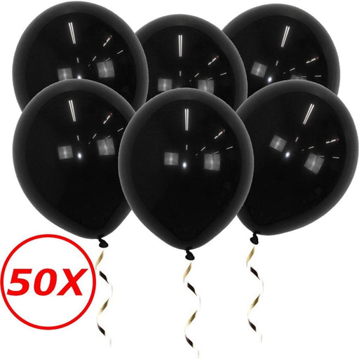 50 zwart latex ballonnen van 34 cm