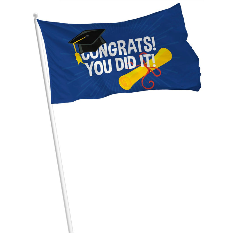 Gevelvlag Geslaagd Blauw/Geel