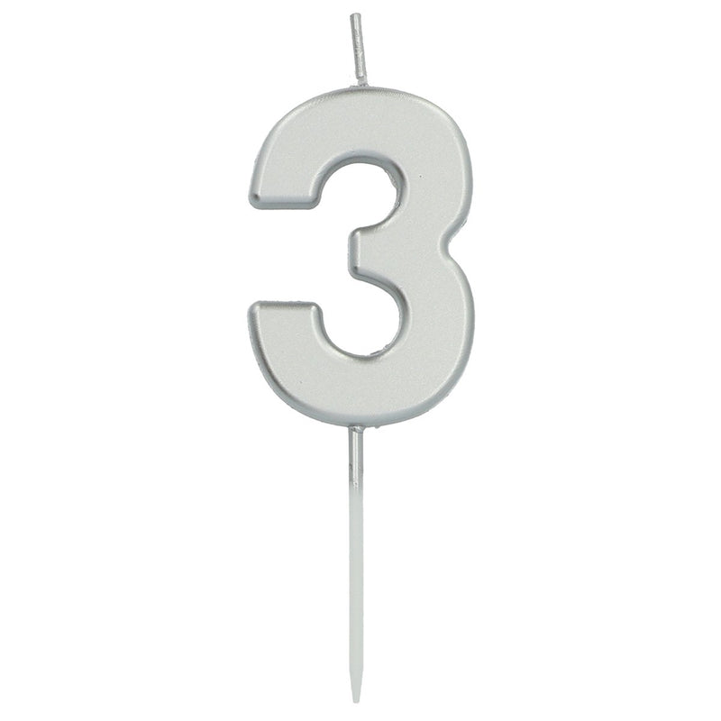 Cijferkaars 3 Zilver – 5 cm