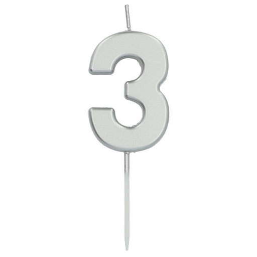 Cijferkaars 3 Zilver – 5 cm