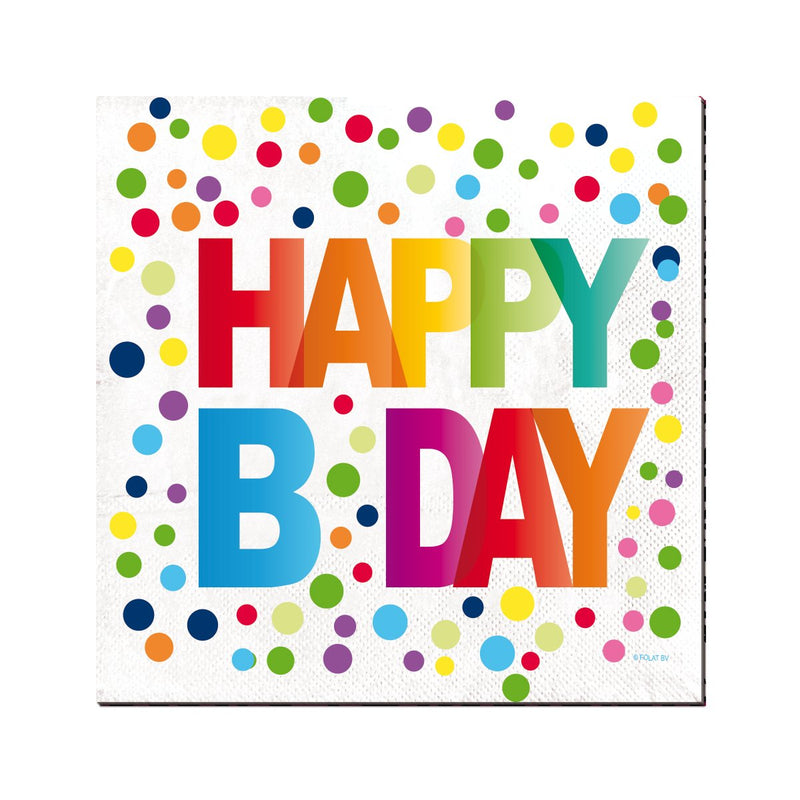 Servetten Happy Birthday Multicolor