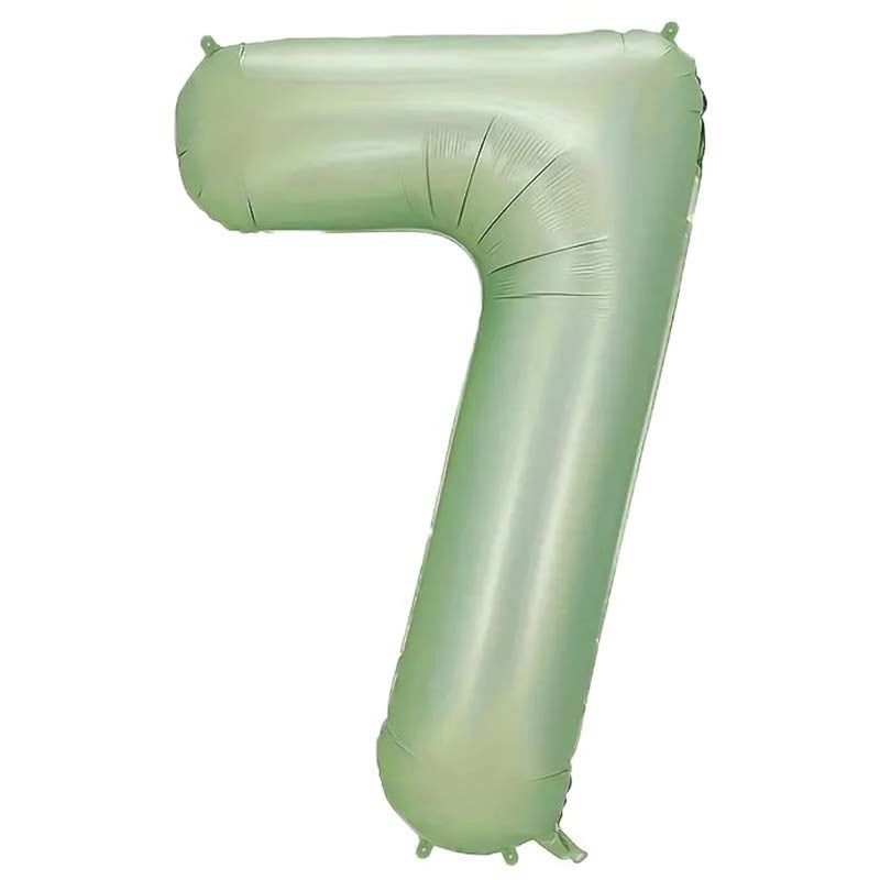Folie Cijferballon 7 Mintgroen – 86 cm