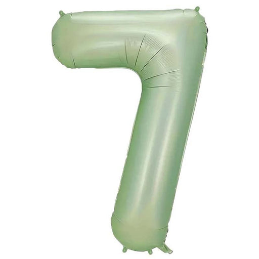 Folie Cijferballon 7 Mintgroen – 86 cm