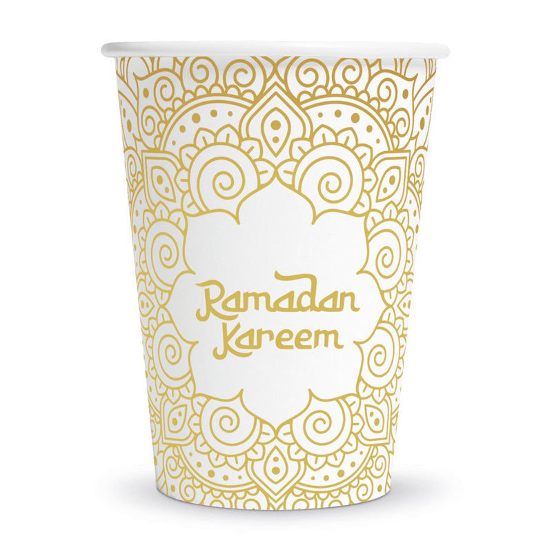 Ramadan Kareem Papieren Bekers Wit/Goud