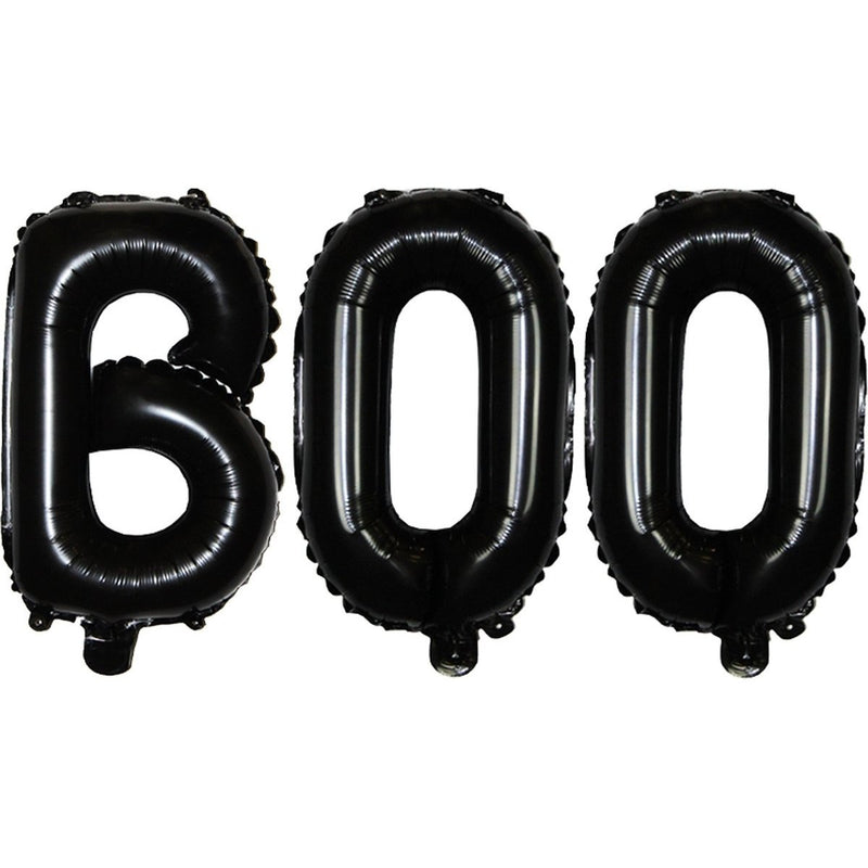 Folie Letterballonnen BOO Zwart – 40 x 80 cm