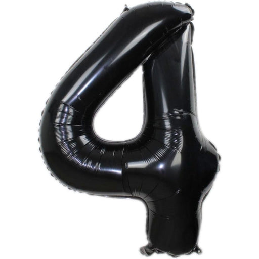 Folie Cijferballon 4 Zwart 86 cm