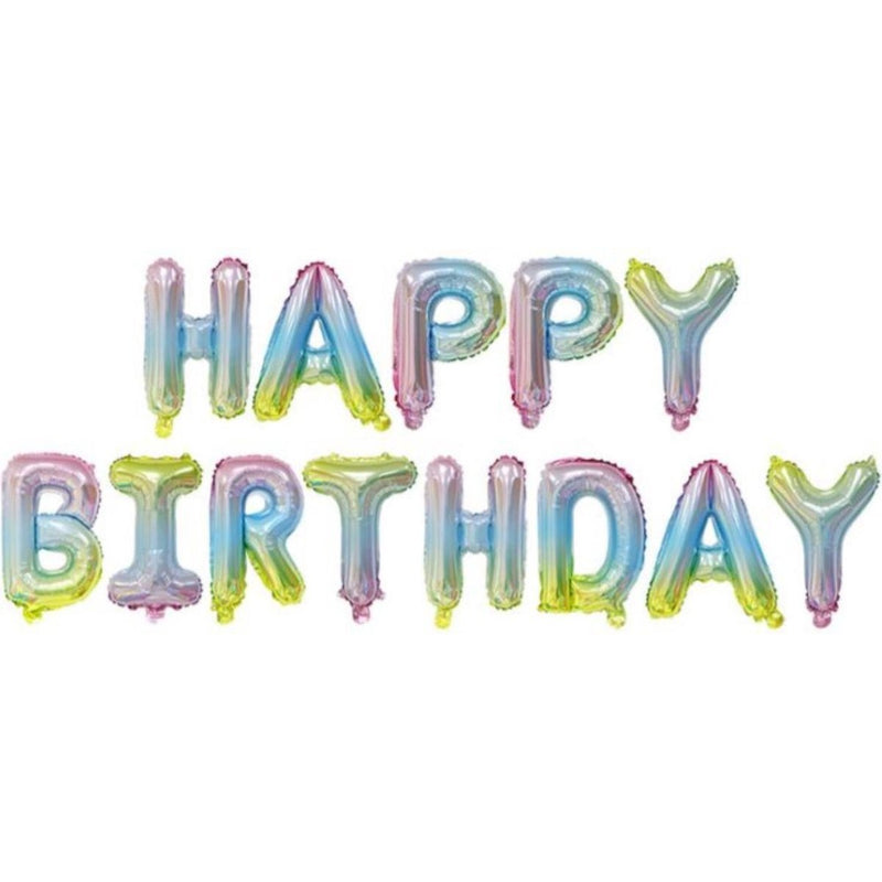 Folieballon Happy Birthday Regenboog 36 cm