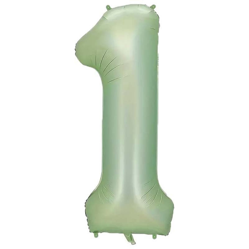 Folie Cijferballon 1 Mintgroen – 86 cm