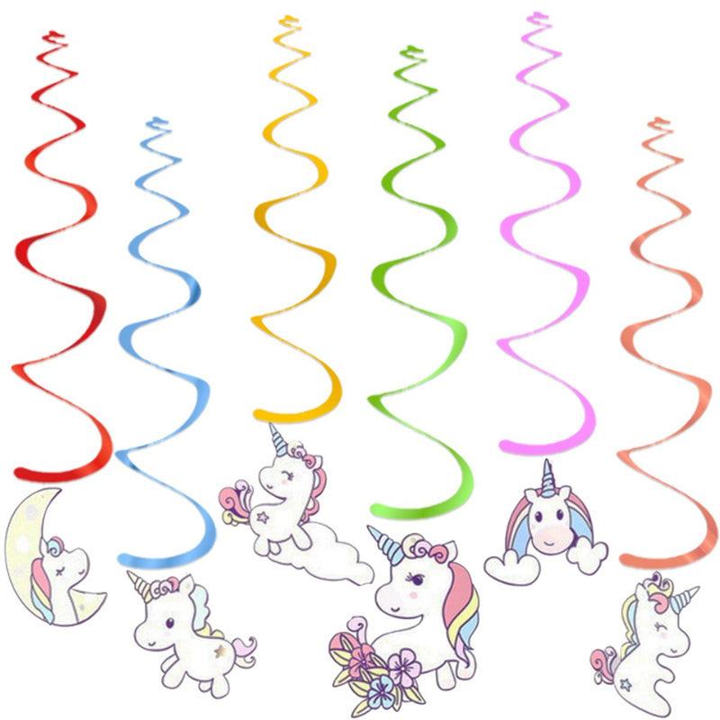 Hangdecoratie Eenhoorn regenboog – 6 stuks – 55 cm