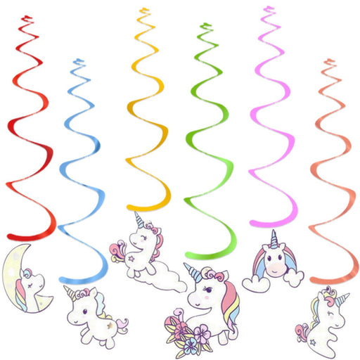 Hangdecoratie Eenhoorn regenboog – 6 stuks – 55 cm