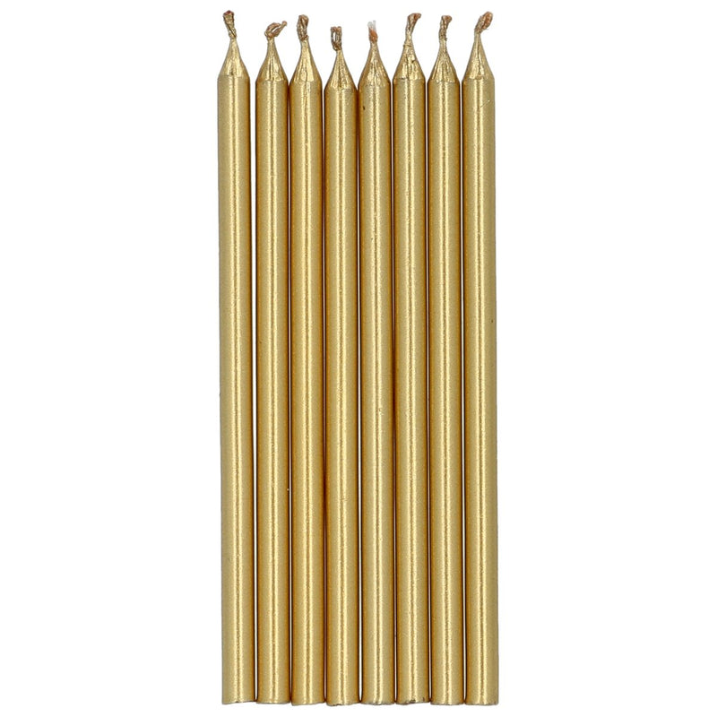 Taartkaarsjes Goud – 10 cm – 24 Stuks