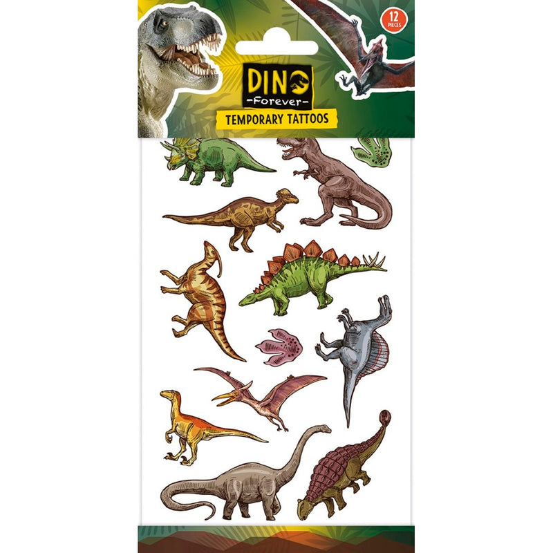 Dino Plaktattoos – 12 Stuks
