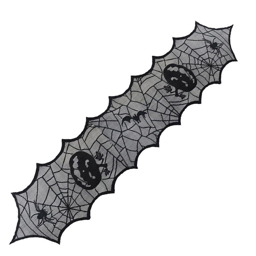 Tafelloper Halloween Spinnenweb Zwart - 45 x 183 cm