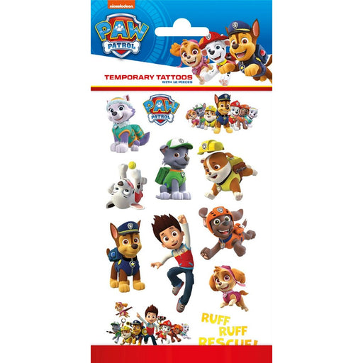 Paw Patrol Plaktattoos – 12 Stuks