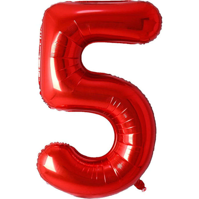 Folie Cijferballon 5 Rood – 70 cm