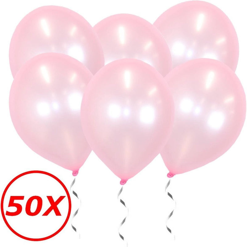 Metallic Latex Ballonnen Roze 34 cm – 50 Stuks
