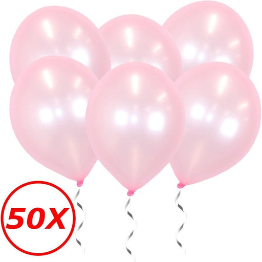 Metallic Latex Ballonnen Roze 34 cm – 50 Stuks