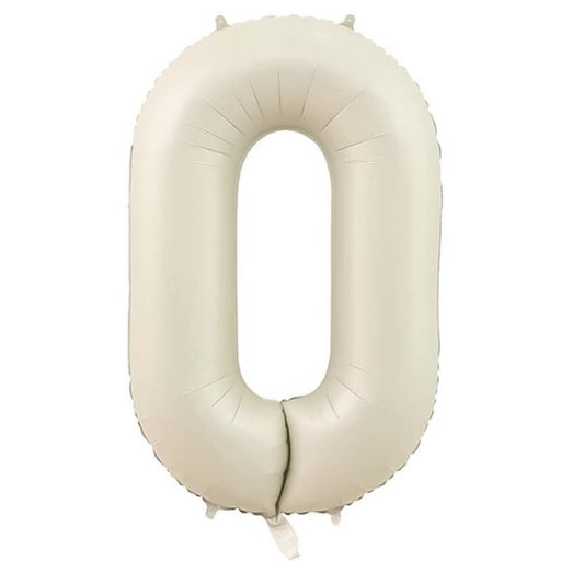 Folie Cijferballon 0 Nude Wit – 86 cm