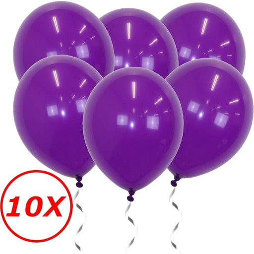 10 paars latex ballonnen van 34 cm