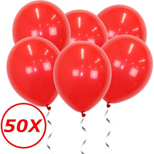 50 rood latex ballonnen van 34 cm