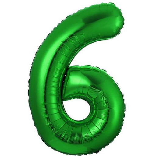 Folie Cijferballon 6 Groen – 86 cm