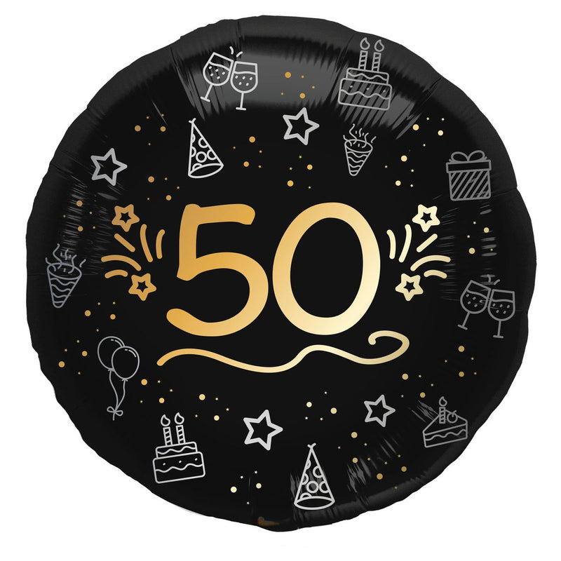 Shining Glam Folieballon 50 Jaar – 45 cm