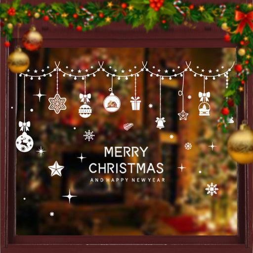 Kerst Raamstickers Merry Christmas Wit – 118 Stuks