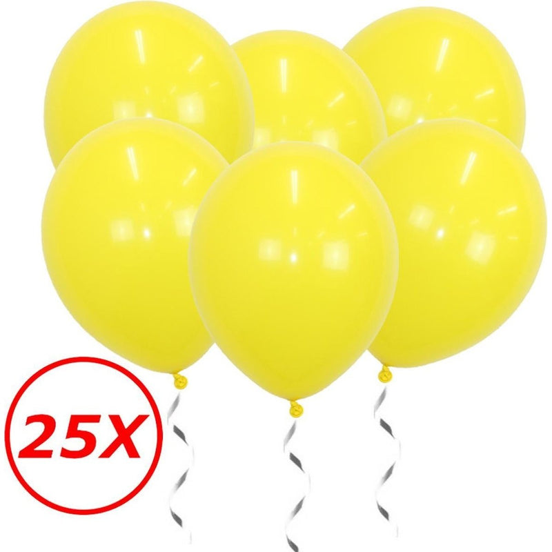 25 geel latex ballonnen van 34 cm
