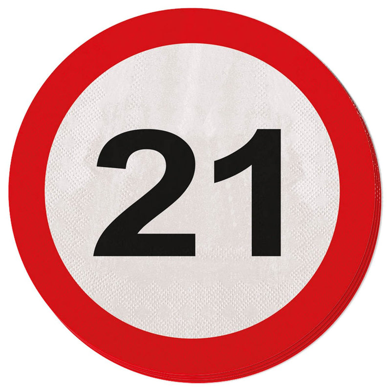 Servetten Verkeersbord 21 Jaar