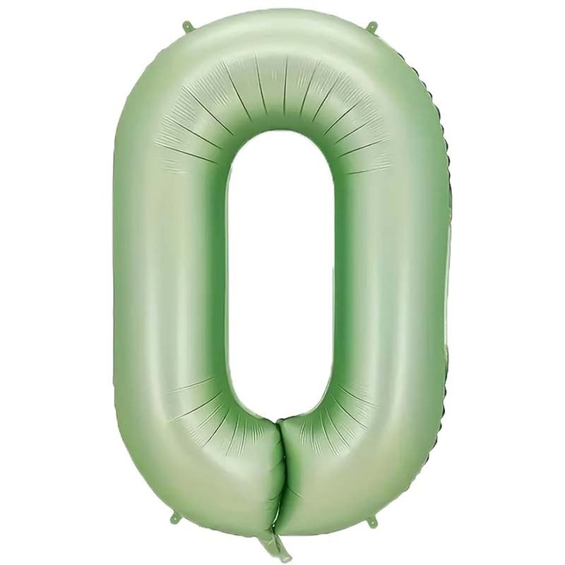 Folie Cijferballon 0 Mintgroen – 86 cm