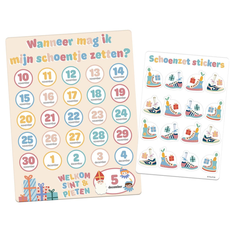 Schoenzetkalender Sint & Piet Met Stickers